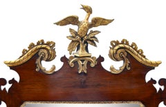 Chippendale Style Mahogany & Giltwood Mirror with Eagle Crest