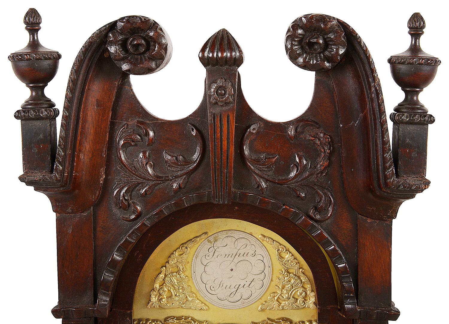 Chippendale Style Mahogany Grandmother Clock In Good Condition In Brighton, Sussex