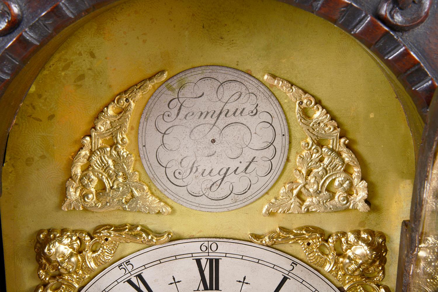 20th Century Chippendale Style Mahogany Grandmother Clock