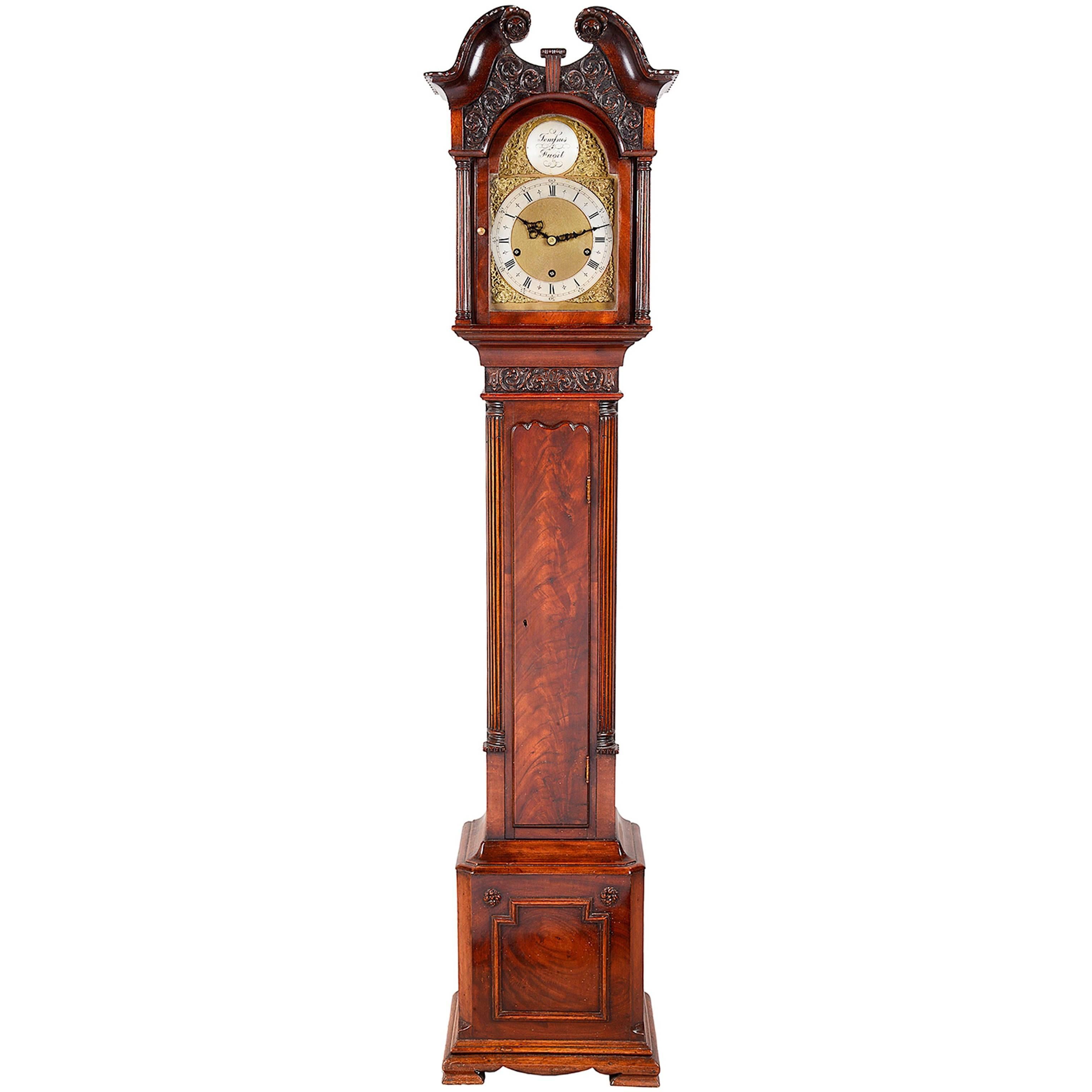 Chippendale Style Mahogany Grandmother Clock