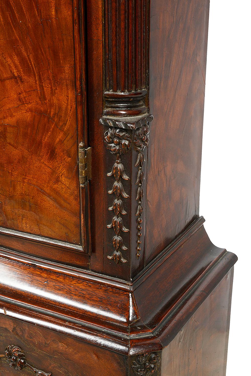 Chippendale Style Mahogany Grandmother Clock, Late 19th Century In Good Condition For Sale In Brighton, Sussex