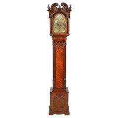 Horloge de grand-mère en acajou de style Chippendale, fin du 19ème siècle