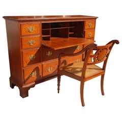 Retro Chippendale Style Mahogany Secretary Desk by Baker