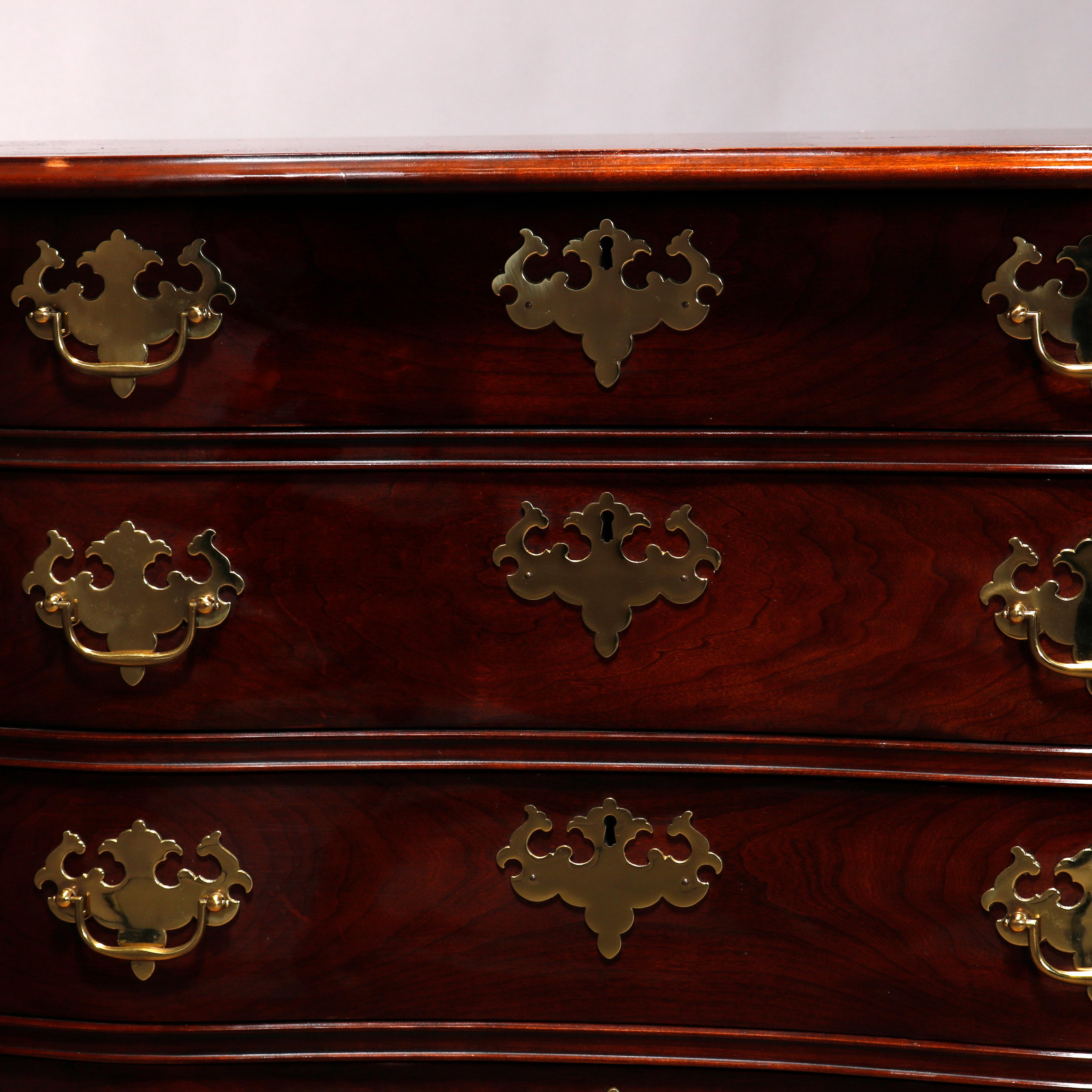 American Chippendale Style Mahogany Serpentine Chest By Stratton Private Collection, 20thC