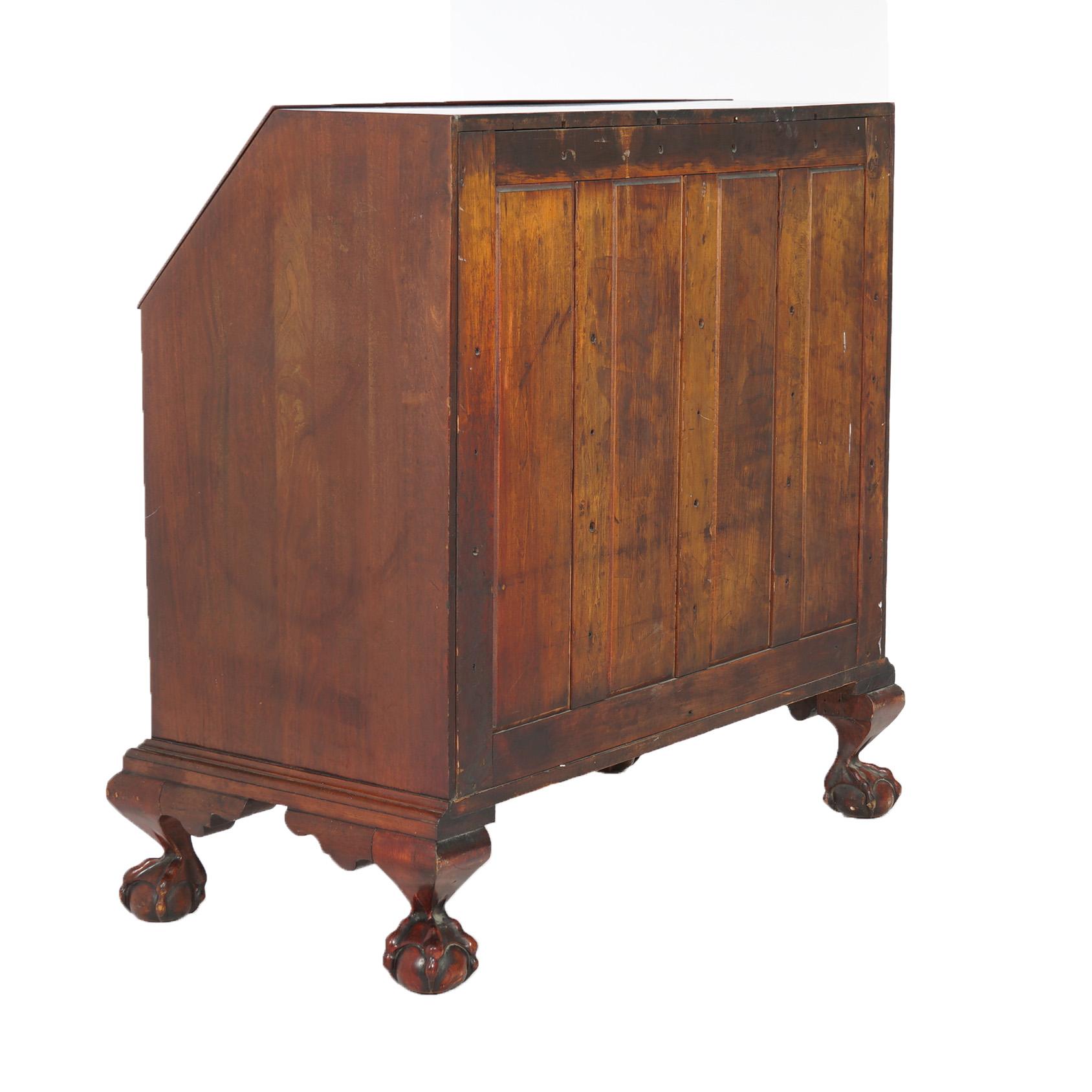 Chippendale Style Mahogany Serpentine Drop-Front Desk by Century, 20th C For Sale 6