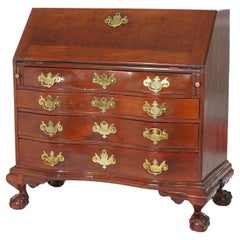 Chippendale Style Mahogany Serpentine Drop-Front Desk by Century, 20th C