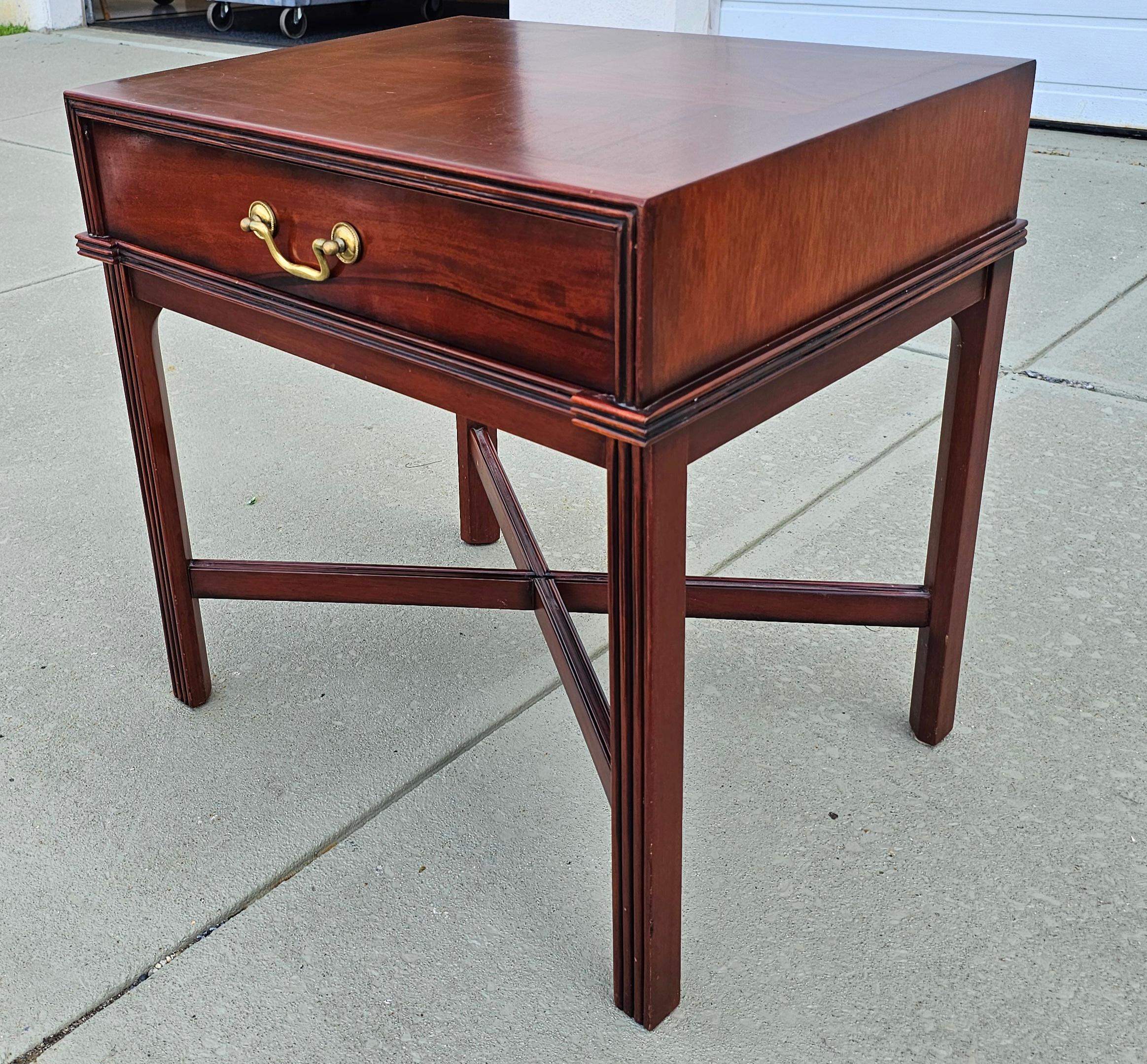 Chippendale Style Mahogany Single Drawer Side Table For Sale 4