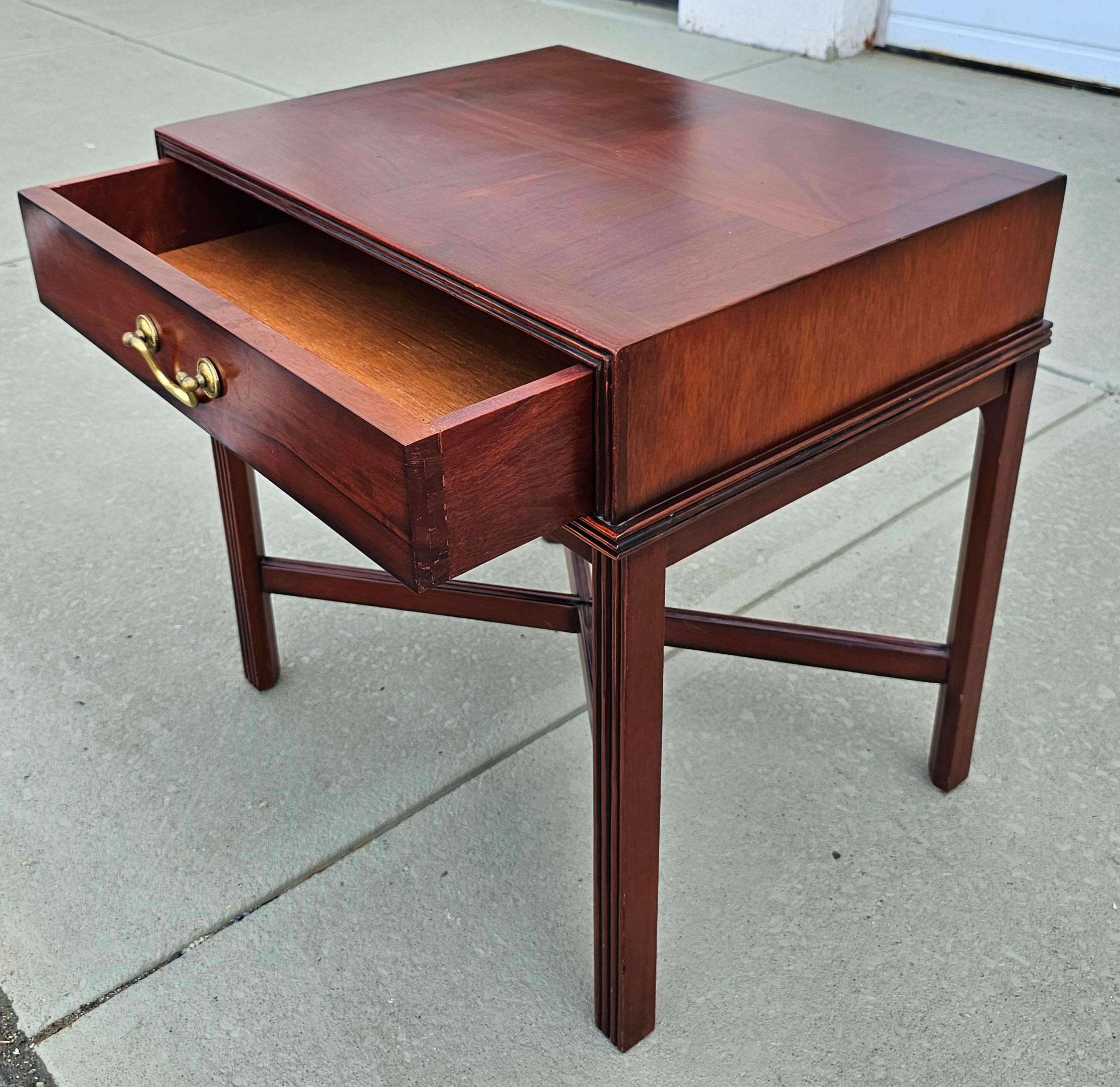 20th Century Chippendale Style Mahogany Single Drawer Side Table For Sale