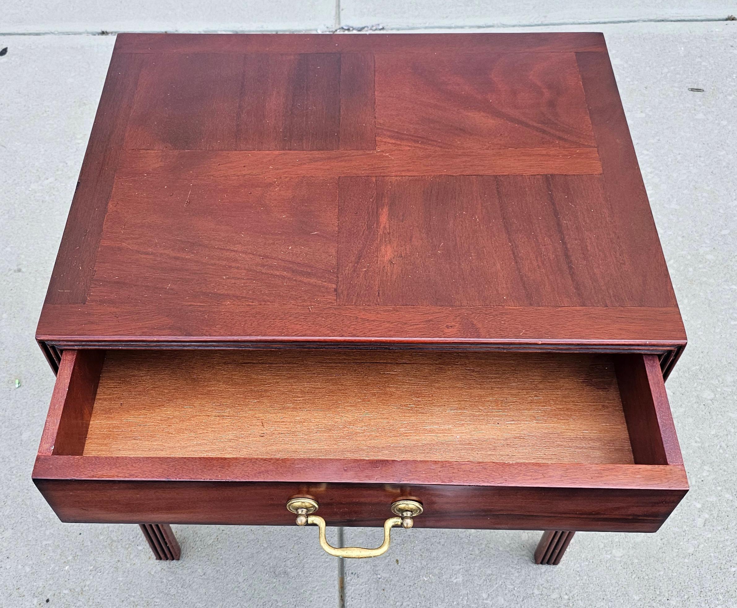 Chippendale Style Mahogany Single Drawer Side Table For Sale 1