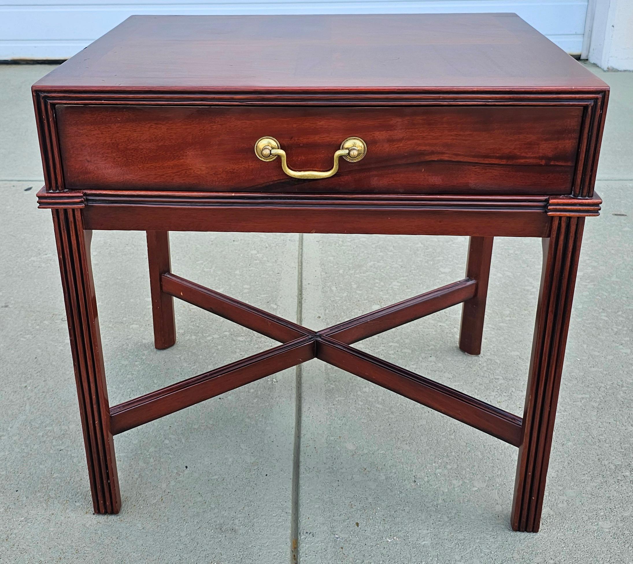 Chippendale Style Mahogany Single Drawer Side Table For Sale 2