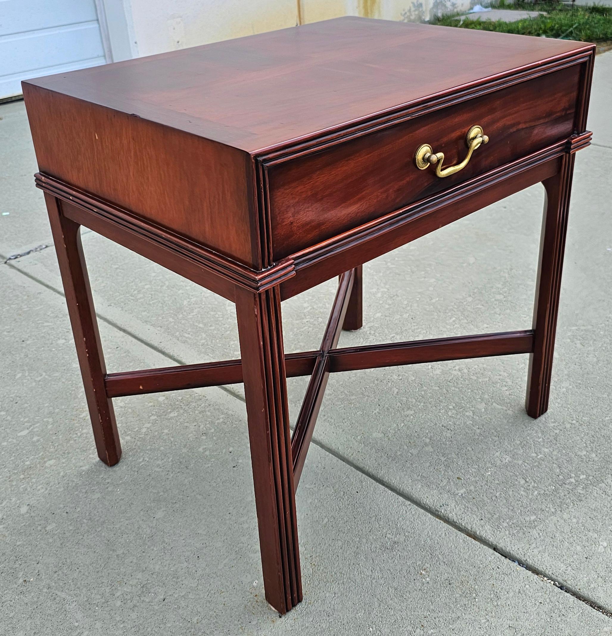Chippendale Style Mahogany Single Drawer Side Table For Sale 3