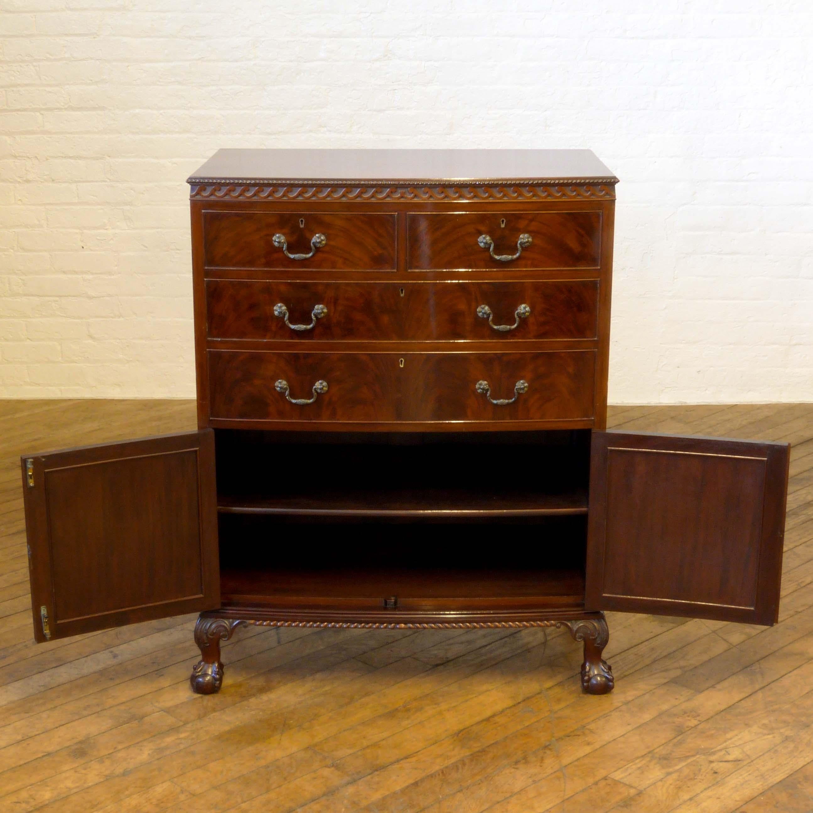 English Chippendale Style Mahogany Tallboy For Sale