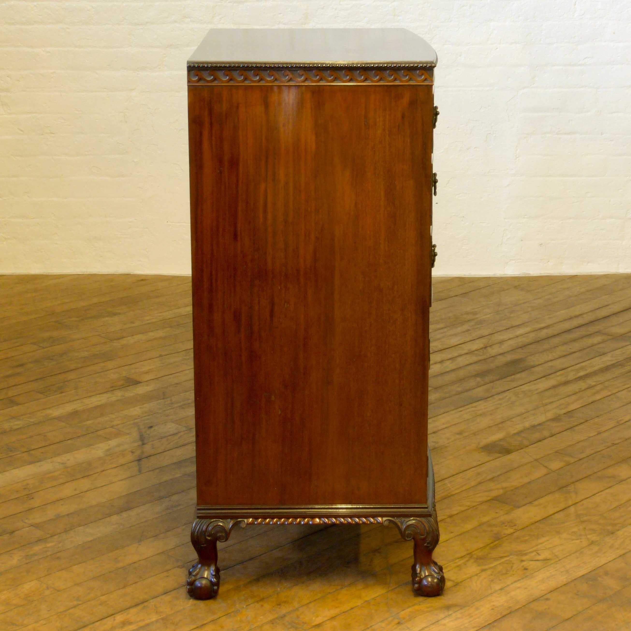 Early 20th Century Chippendale Style Mahogany Tallboy For Sale