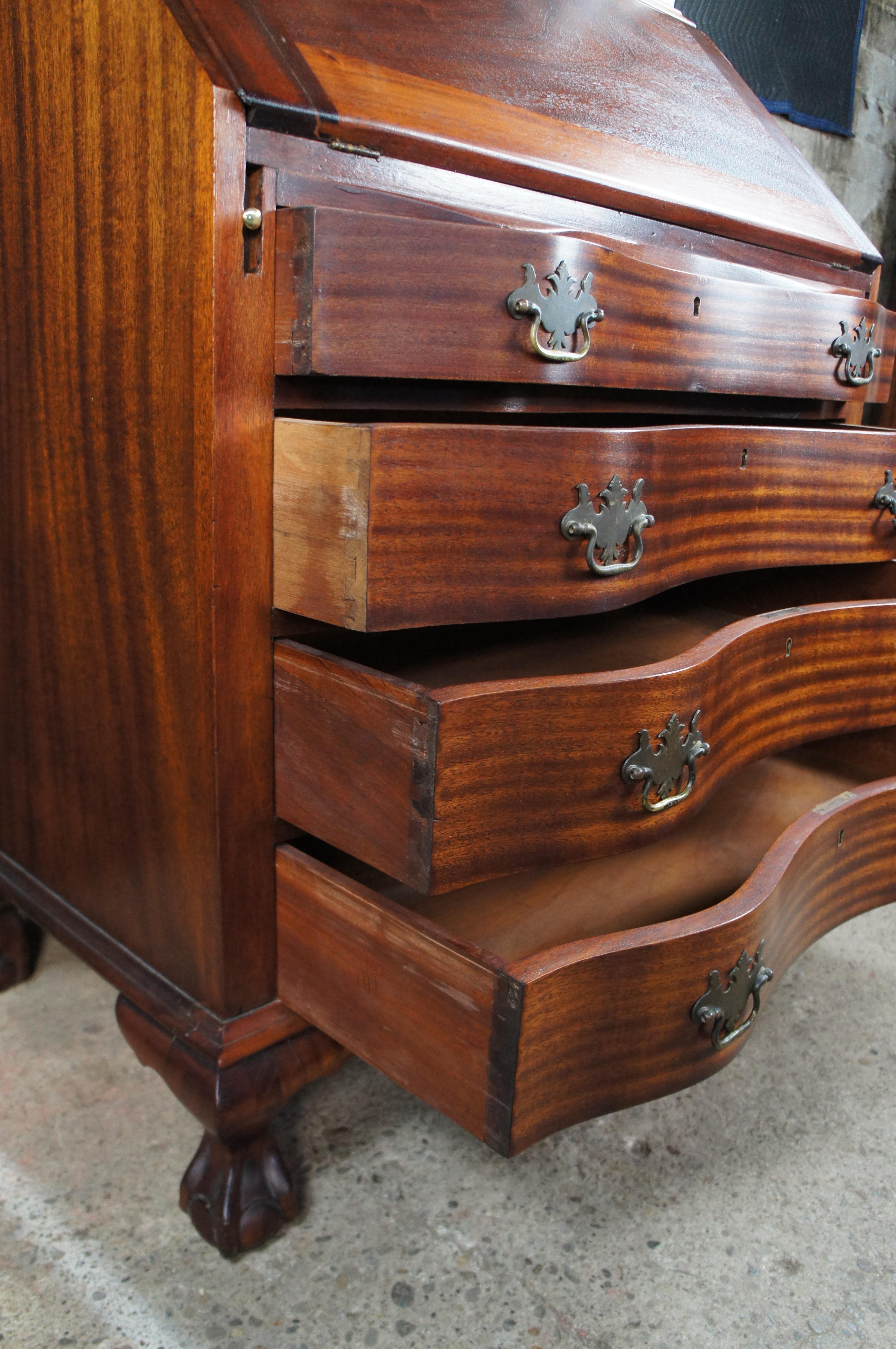 Chippendale Stil Mahagoni Winthrop Sekretär Schreibtisch Bücherregal Bureau 84