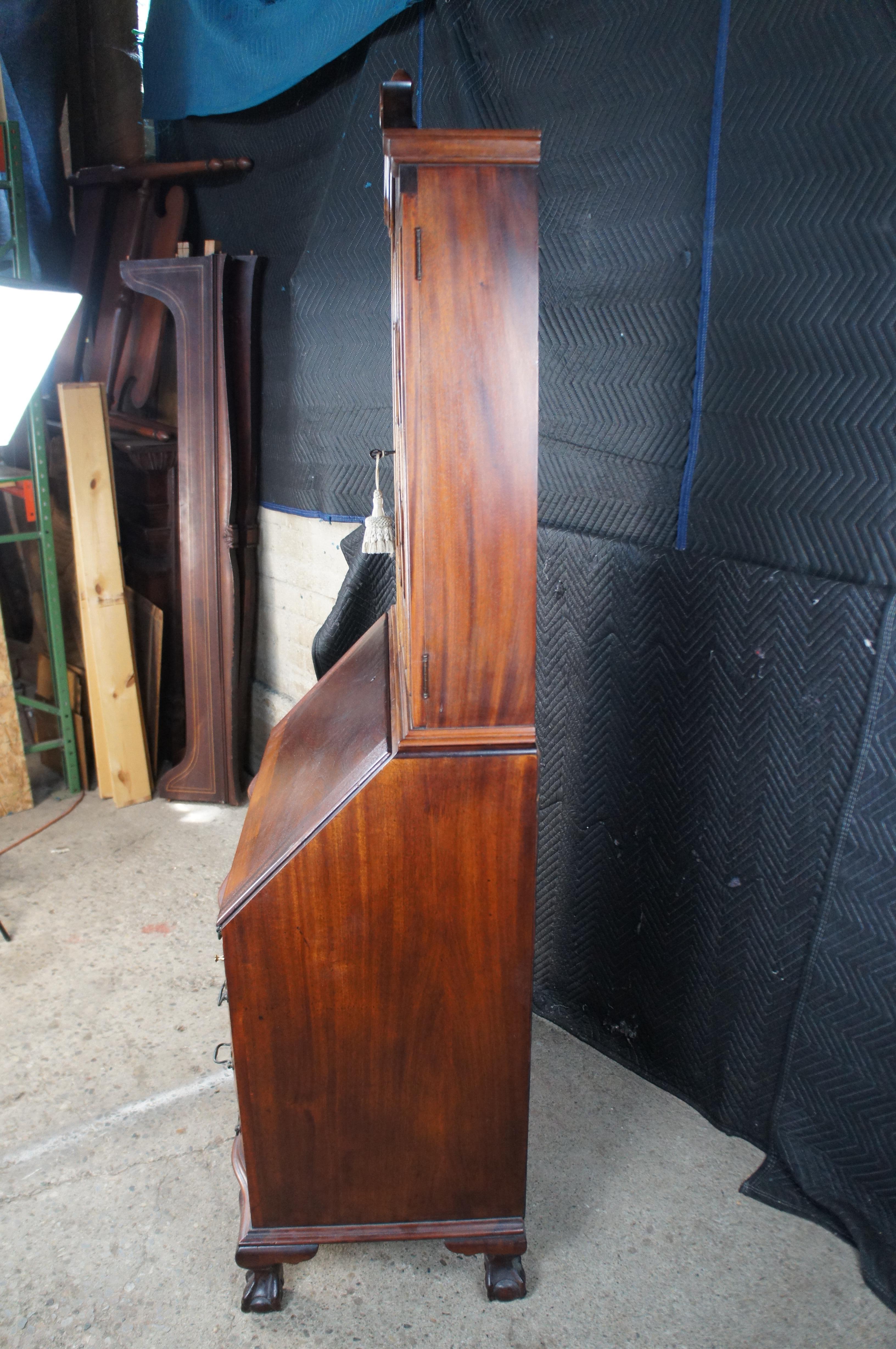 Chippendale Stil Mahagoni Winthrop Sekretär Schreibtisch Bücherregal Bureau 84