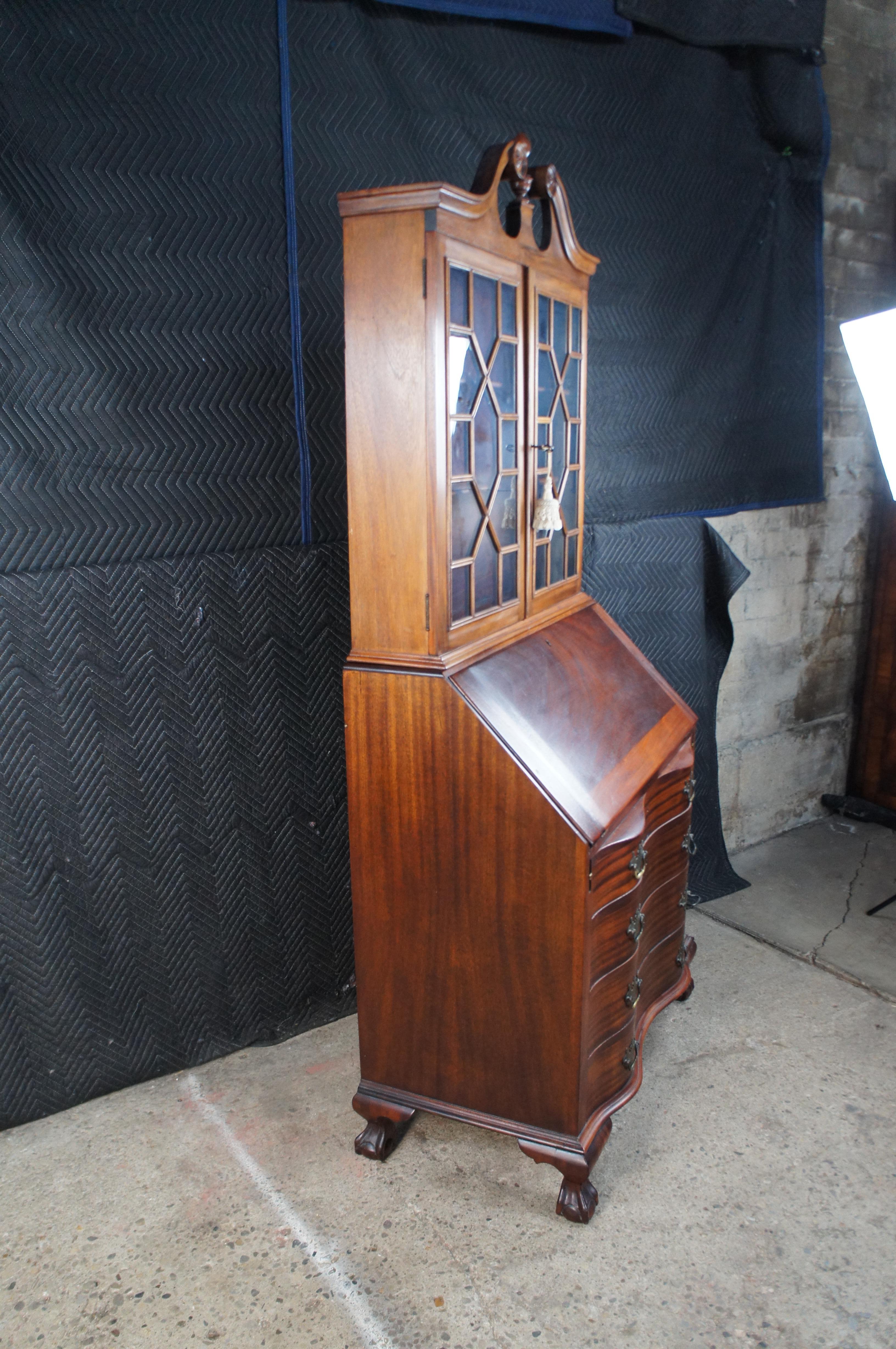 Chippendale Stil Mahagoni Winthrop Sekretär Schreibtisch Bücherregal Bureau 84