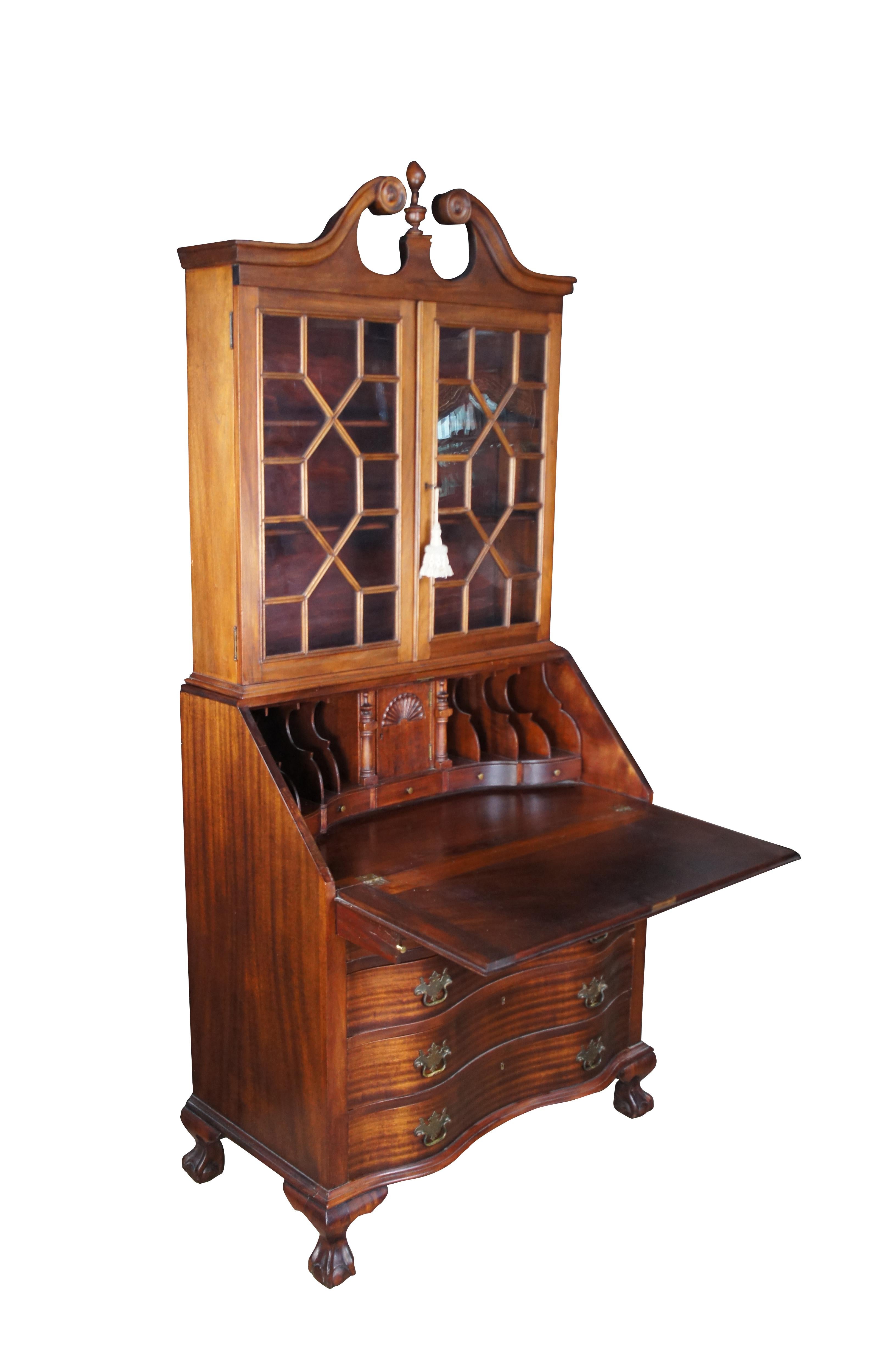 Chippendale Stil Mahagoni Winthrop Sekretär Schreibtisch Bücherregal Bureau 84