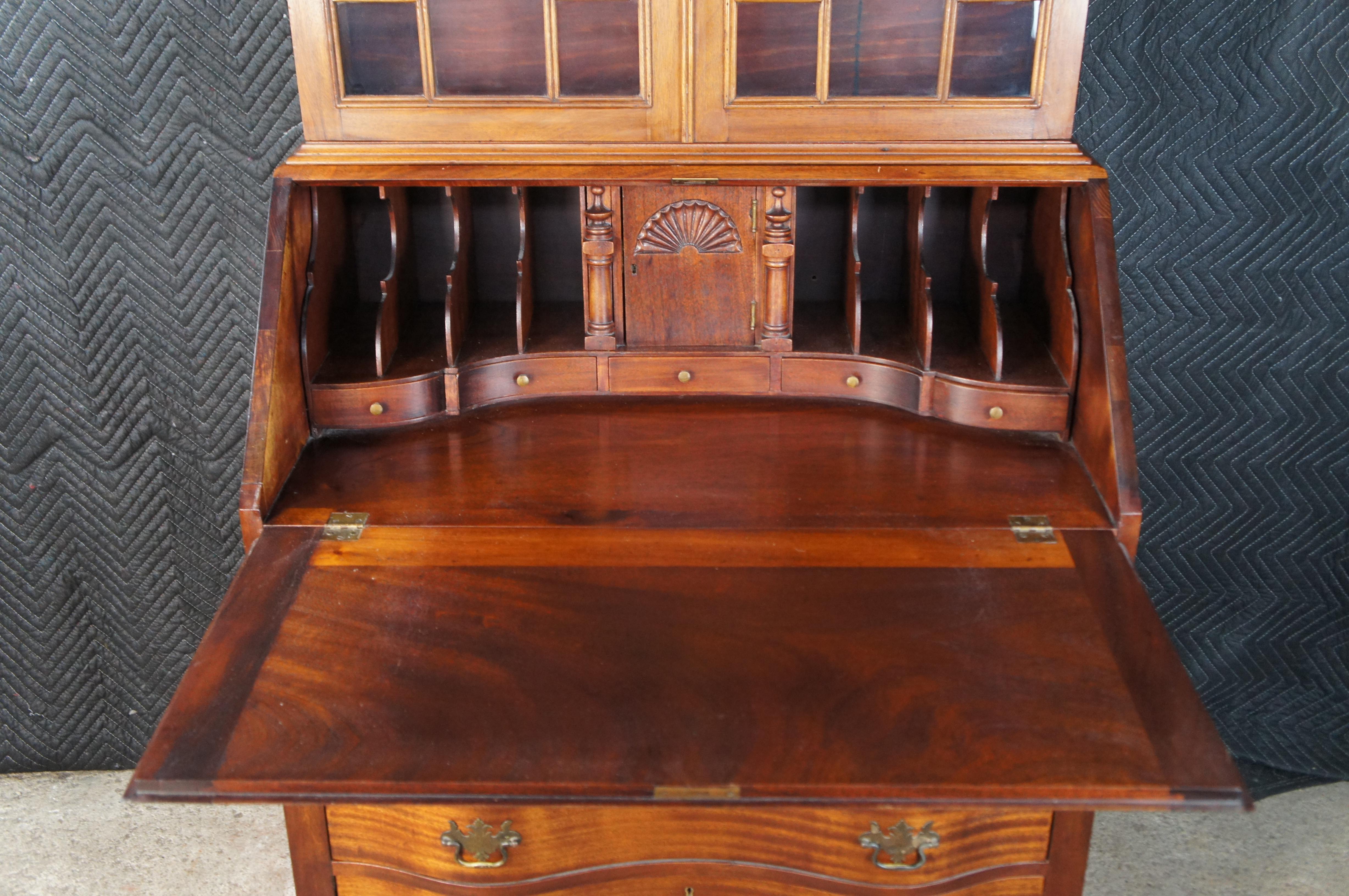 Chippendale Stil Mahagoni Winthrop Sekretär Schreibtisch Bücherregal Bureau 84