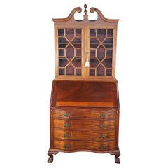 Chippendale Stil Mahagoni Winthrop Sekretär Schreibtisch Bücherregal Bureau 84"