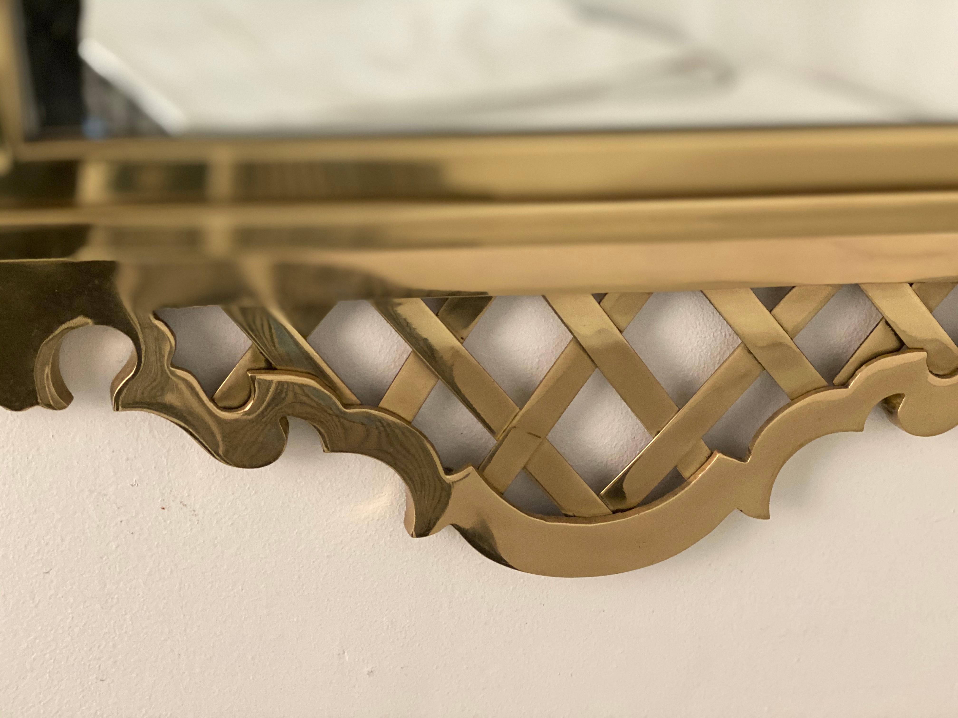 Chippendale Style Mirror in Solid Brass 2