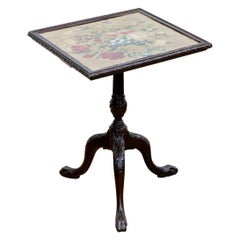 Antique Chippendale Style Needlework Tripod Table