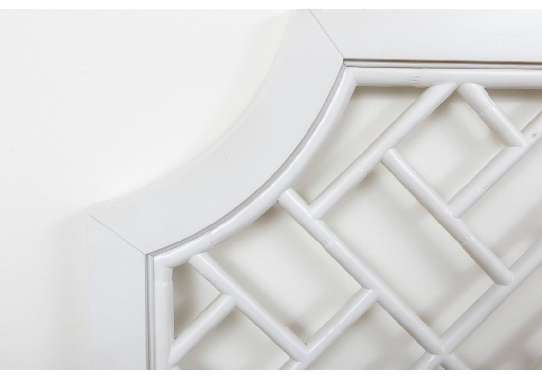 20th Century Chippendale Style Queen Headboard in White Paint For Sale