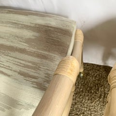 Chippendale Style Rattan Dining Arm Chairs on Caster by Ficks Reed - Set of 6