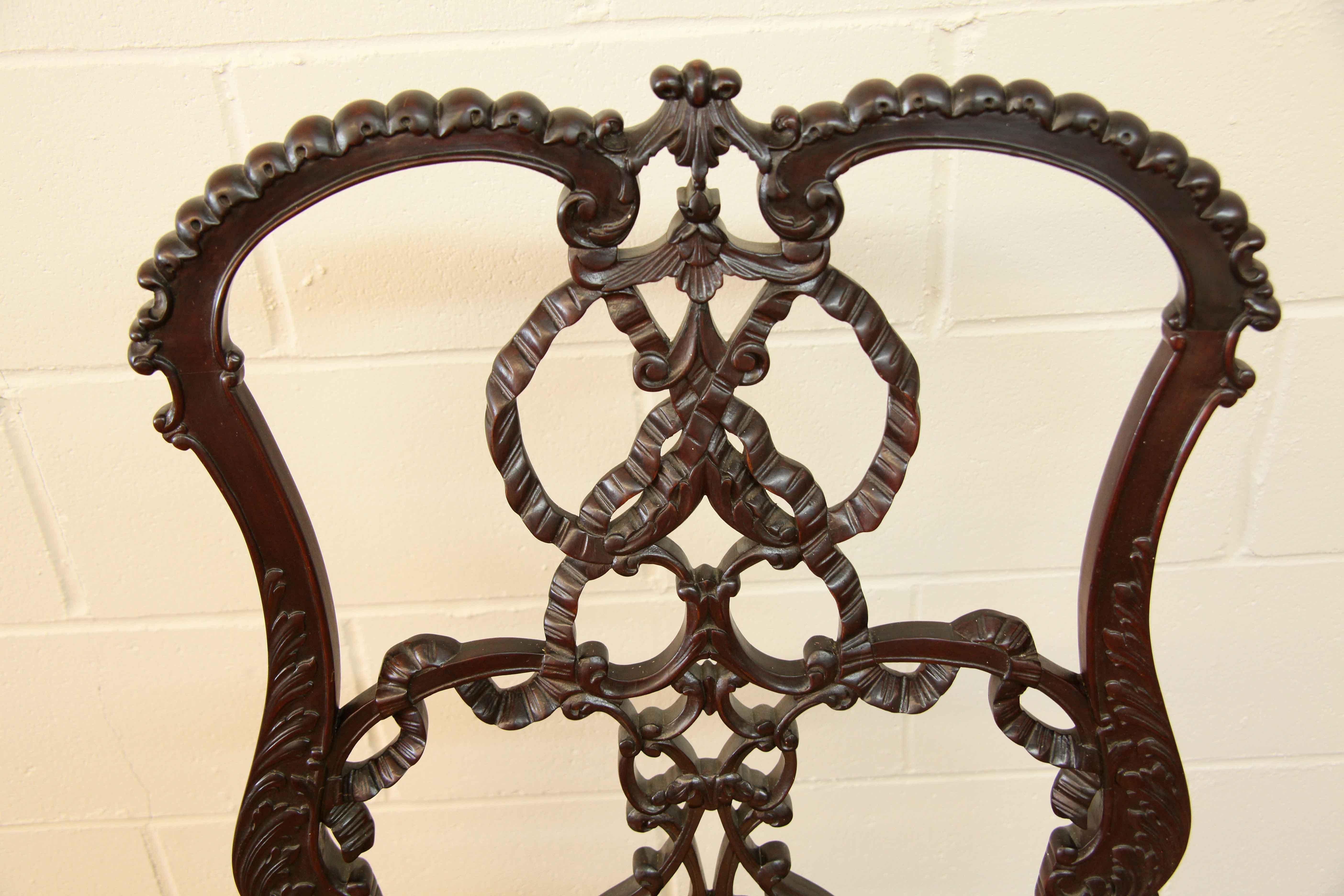 Chippendale style ribband back side chair, variations of this chair can been seen in Thomas Chippendale's 