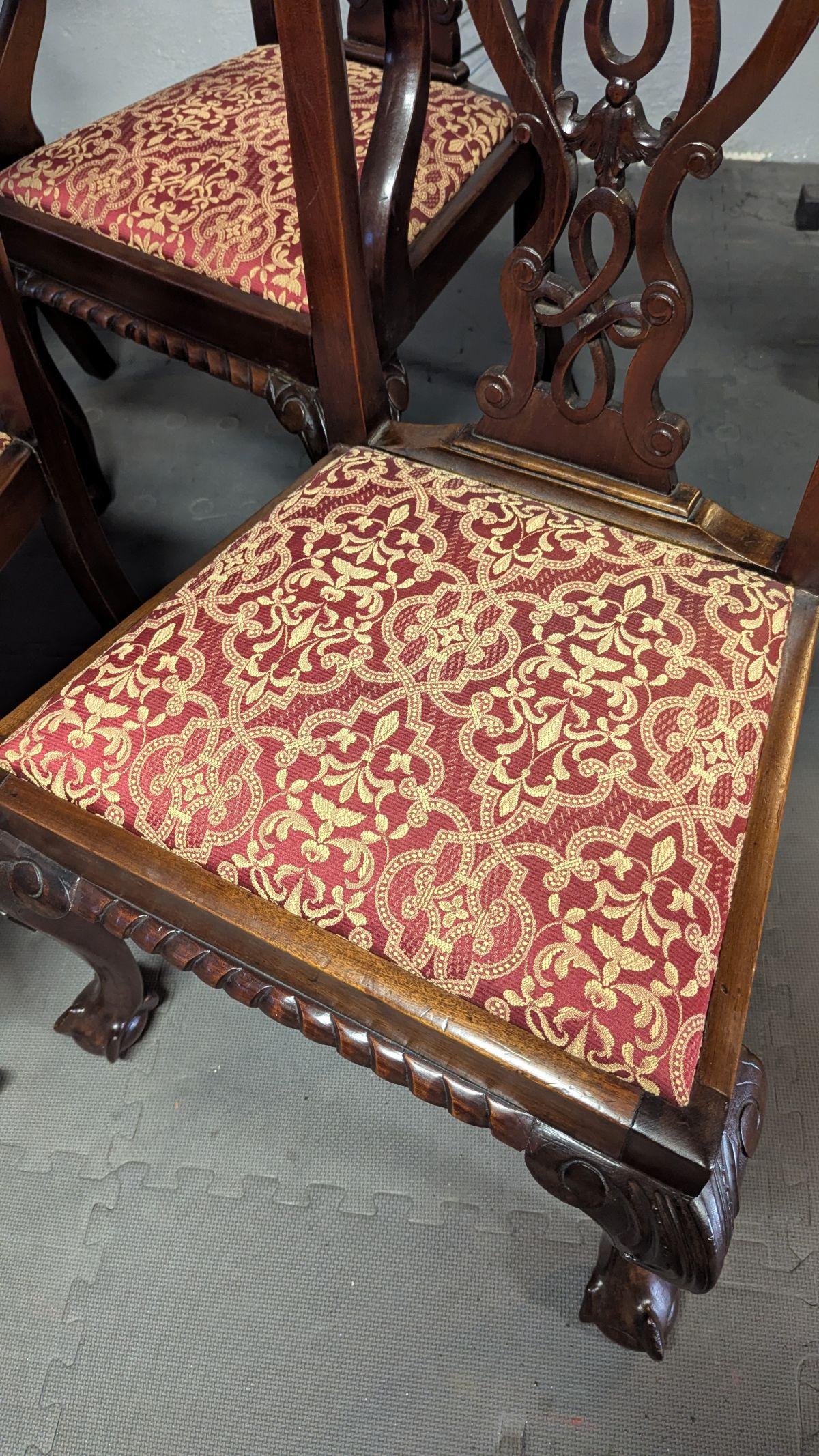 Chippendale style set of four Chairs For Sale 6