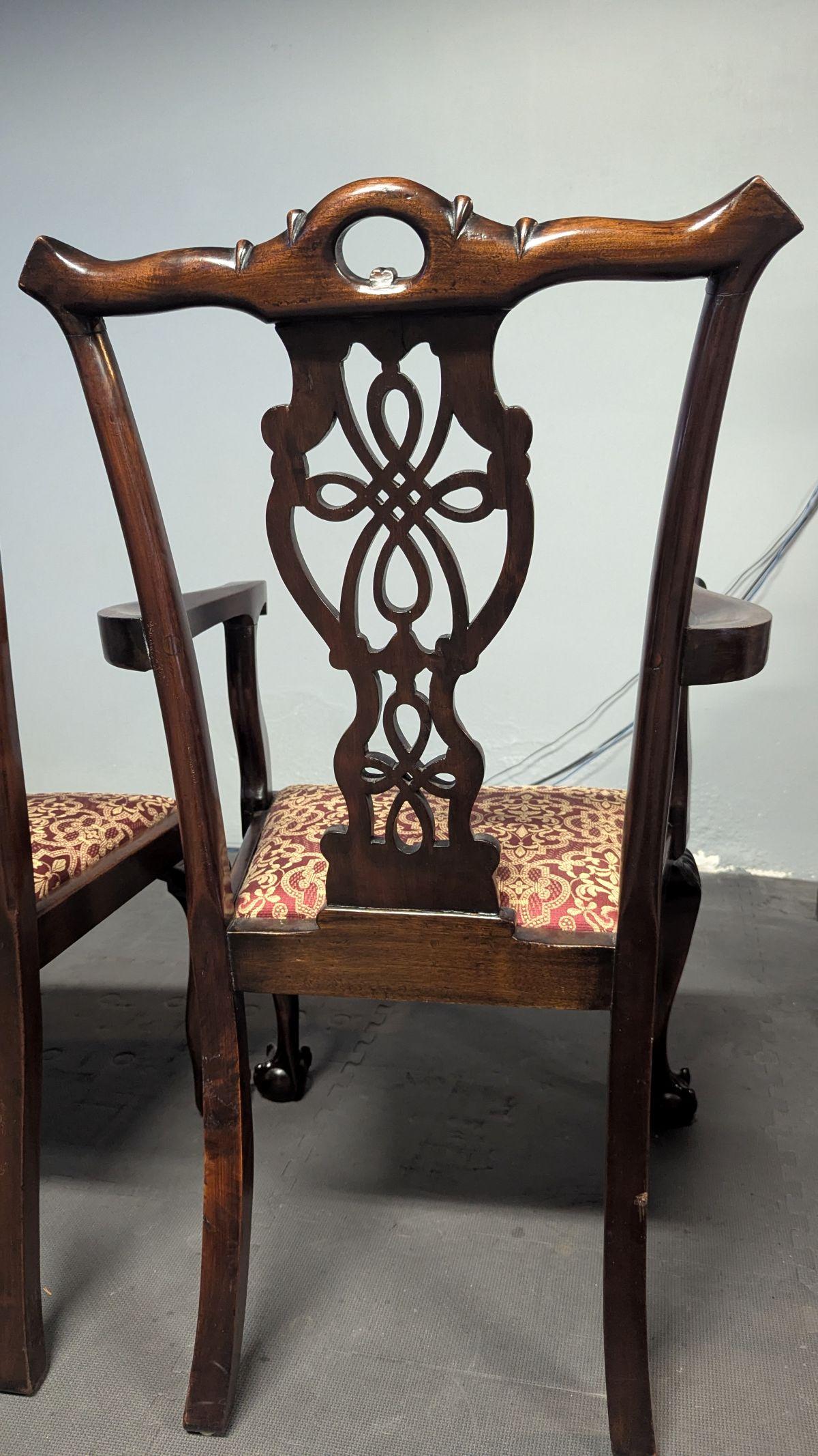 Chippendale style set of four Chairs For Sale 8