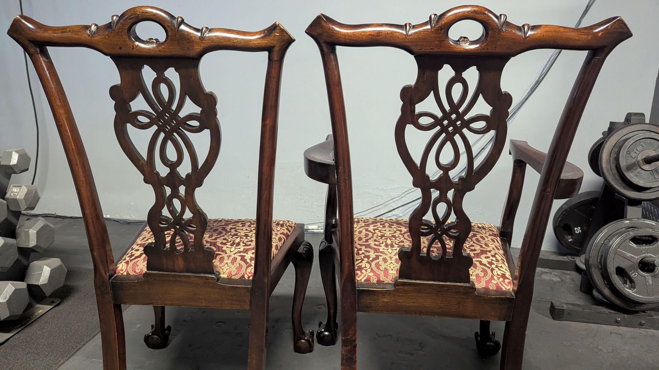 Chippendale style set of four Chairs For Sale 9
