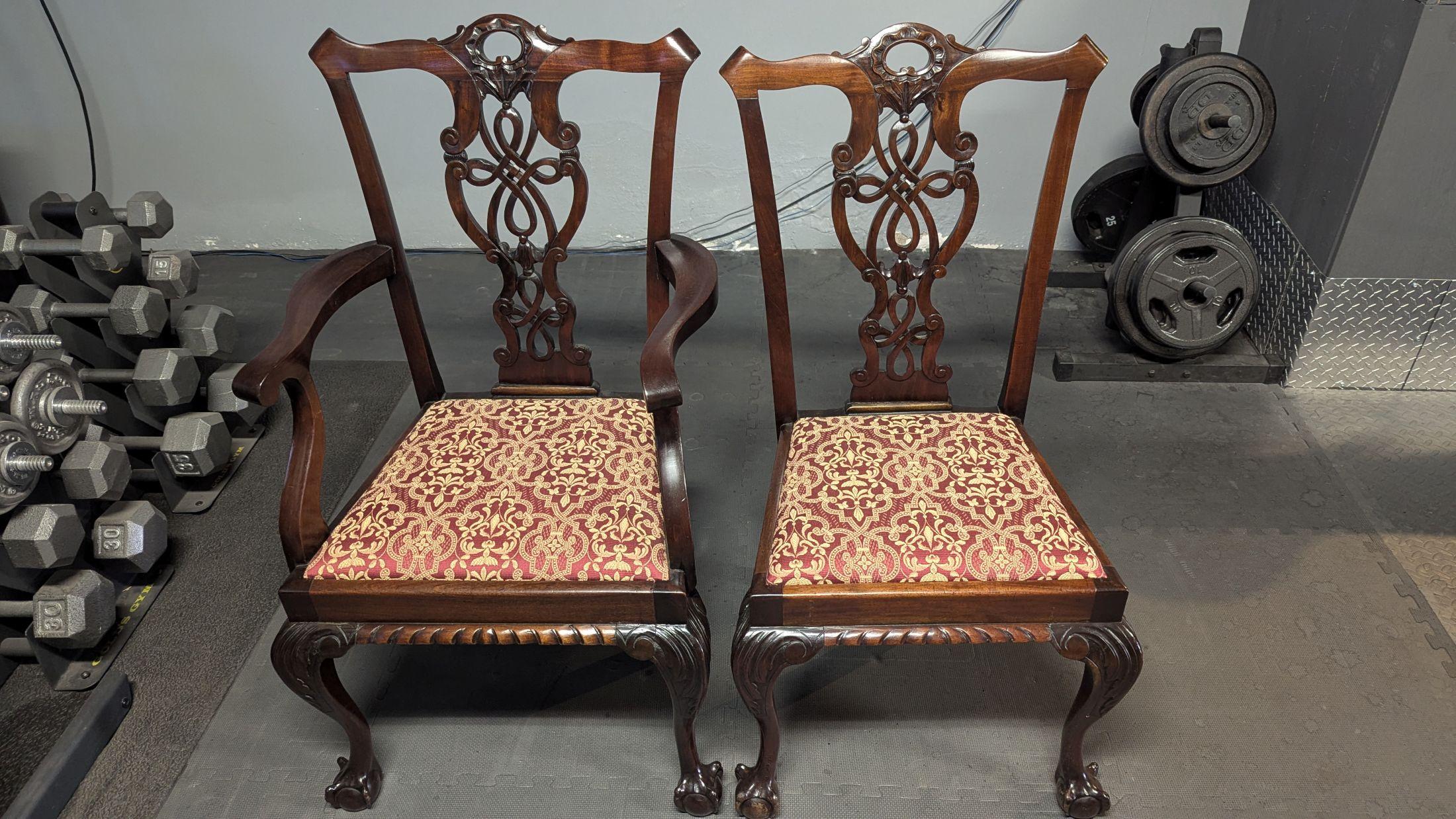 Asian Chippendale style set of four Chairs For Sale