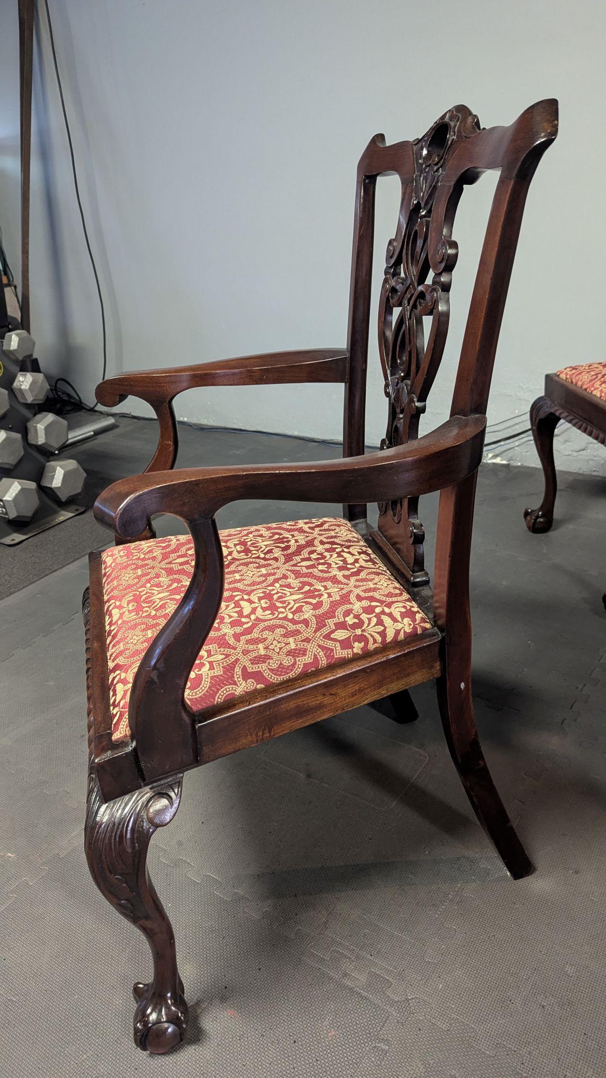 Chippendale style set of four Chairs For Sale 1