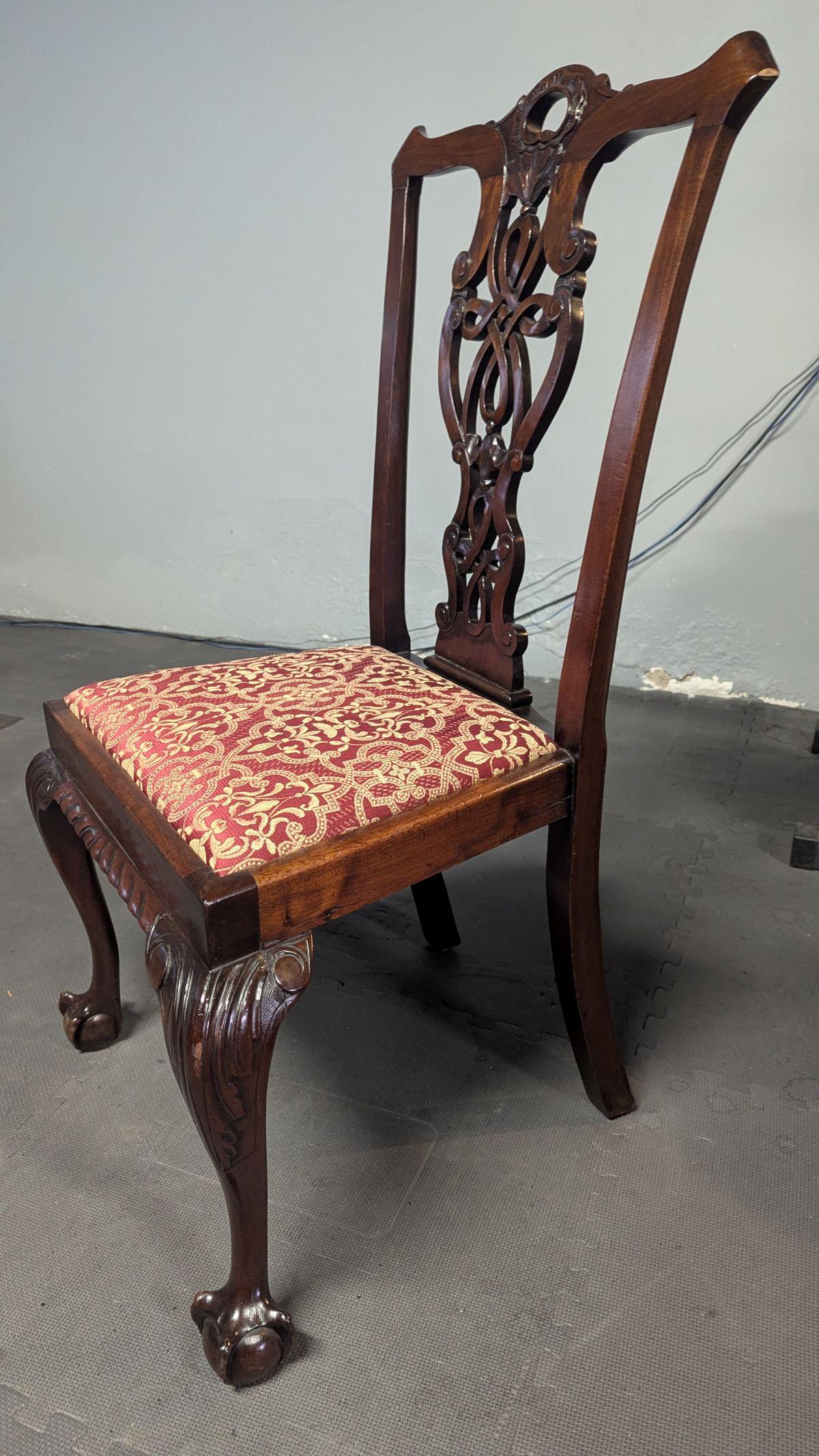 Chippendale style set of four Chairs For Sale 2