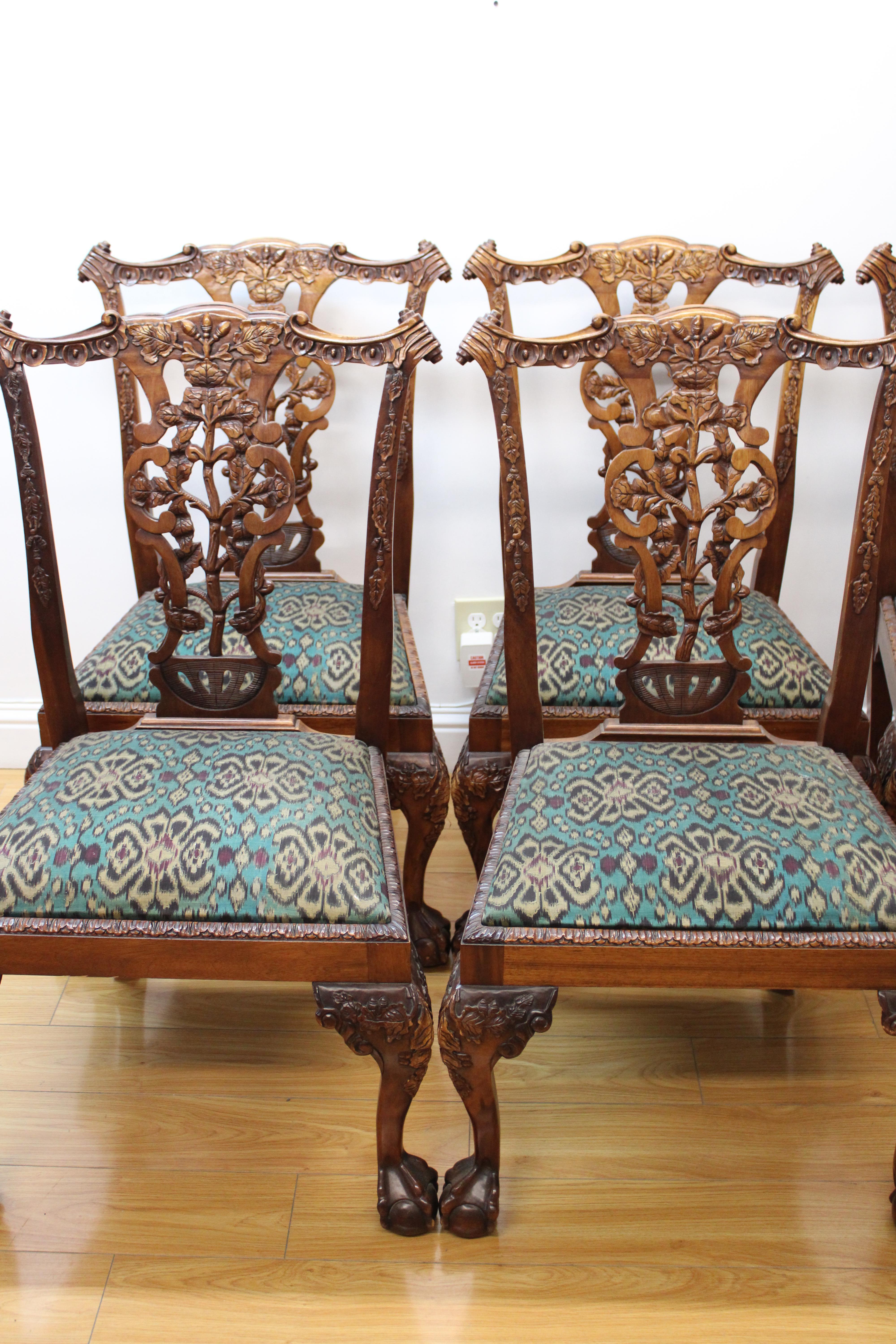 Chippendale Style Side Chairs ( Set of 6 ) In Good Condition For Sale In San Francisco, CA