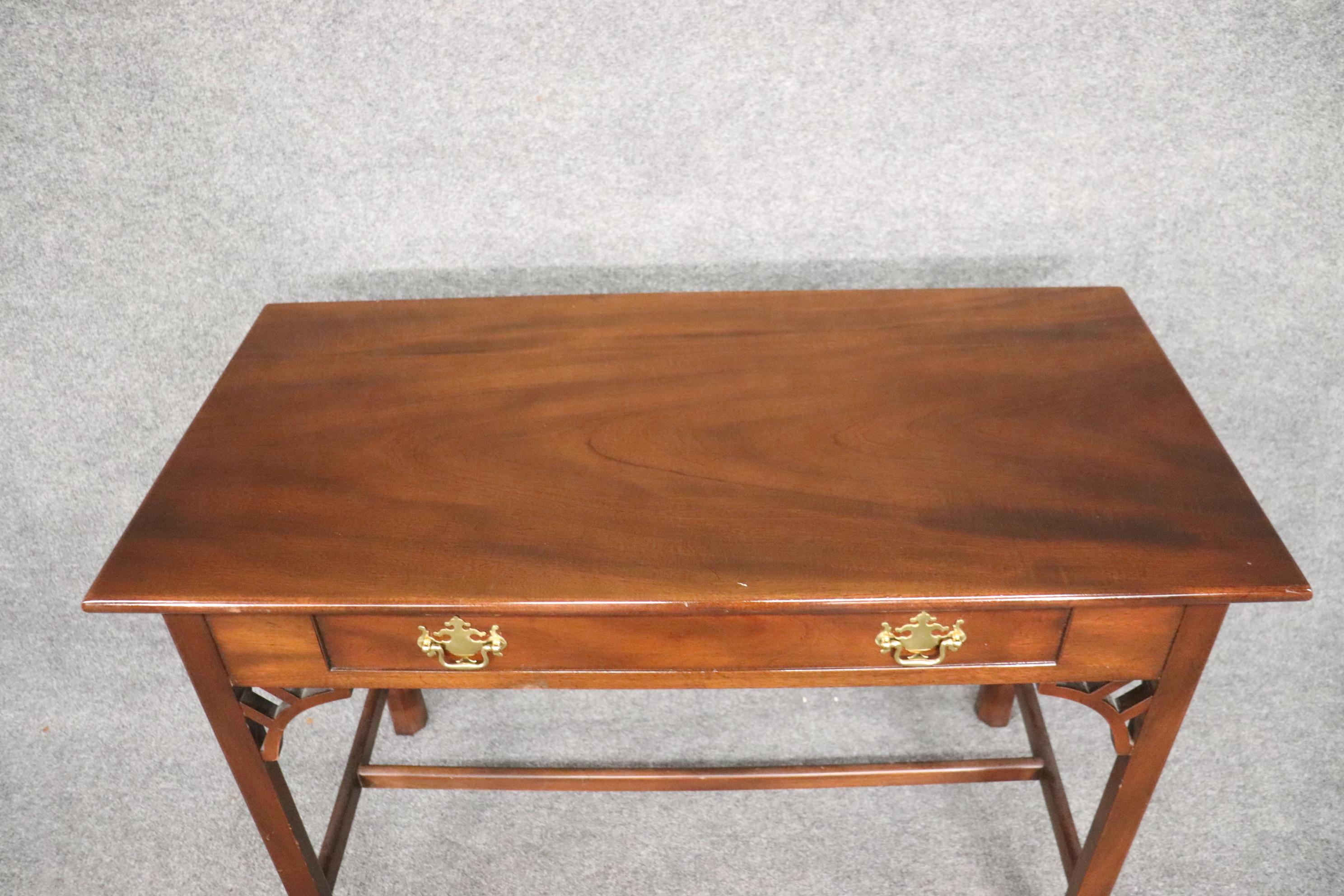 Late 20th Century Chippendale Style Solid Mahogany Colonial Williamsburg Kittinger Writing Table