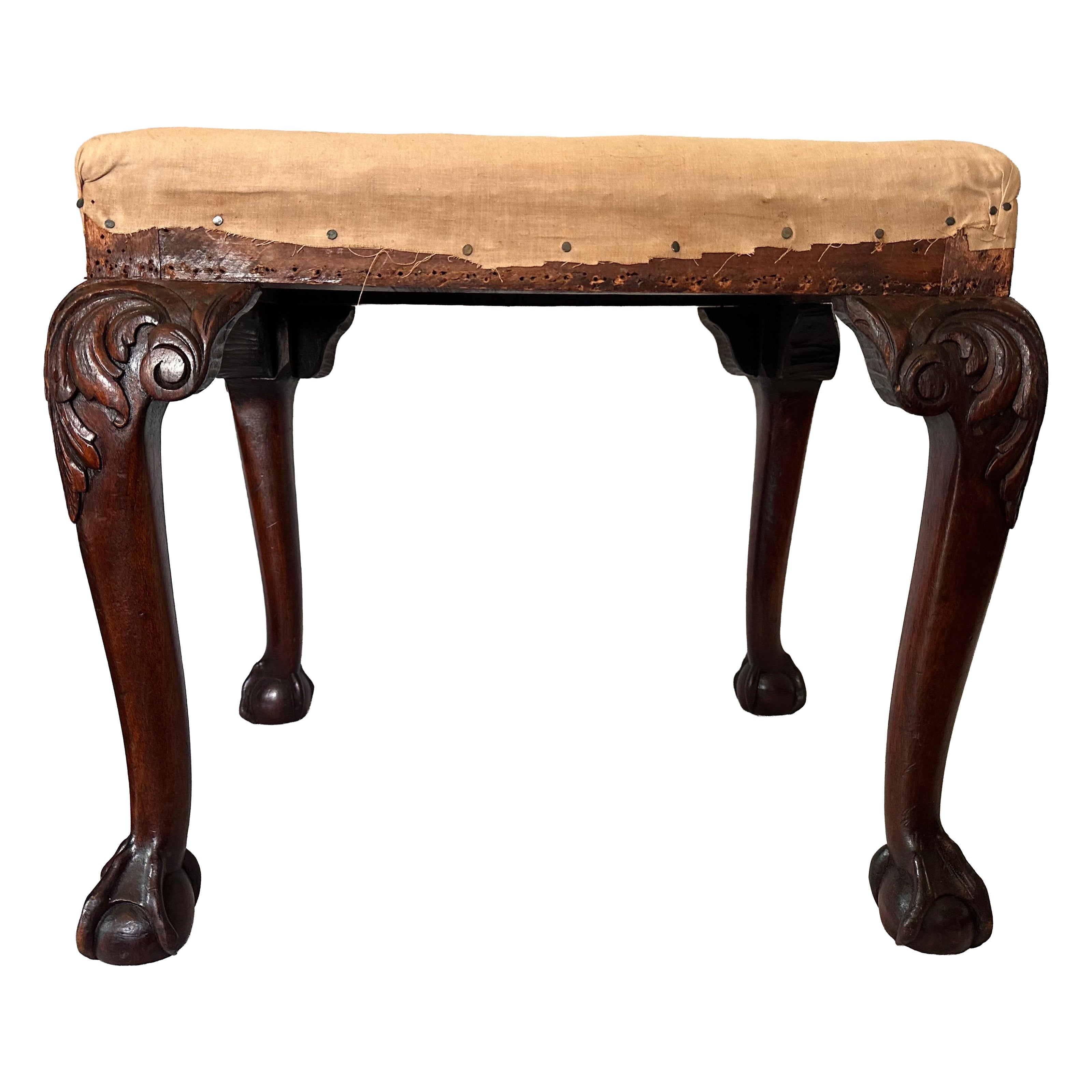 Chippendale Style Stool For Sale