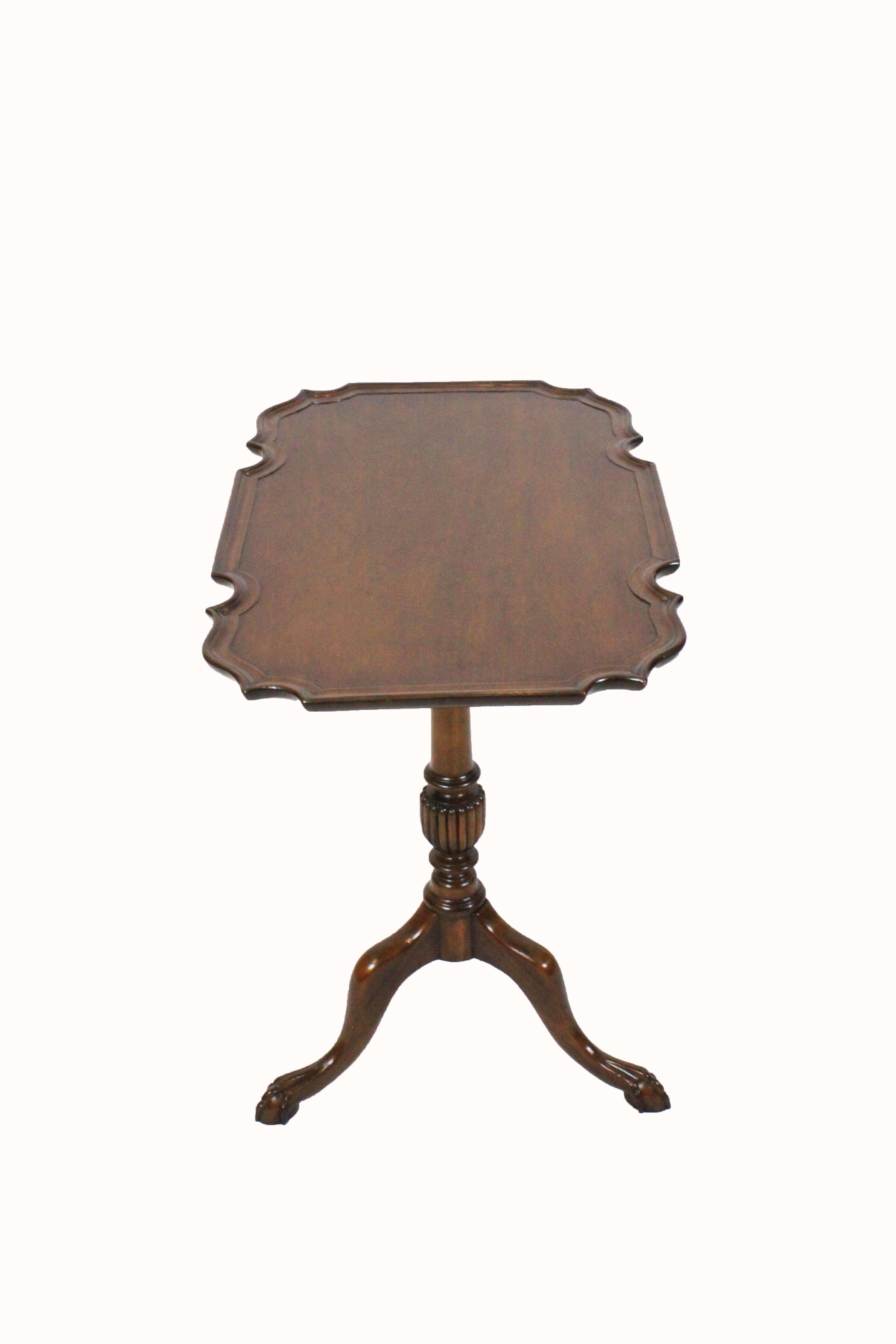 Contemporary Chippendale Style Tilt-top Table with Pie Crust Top