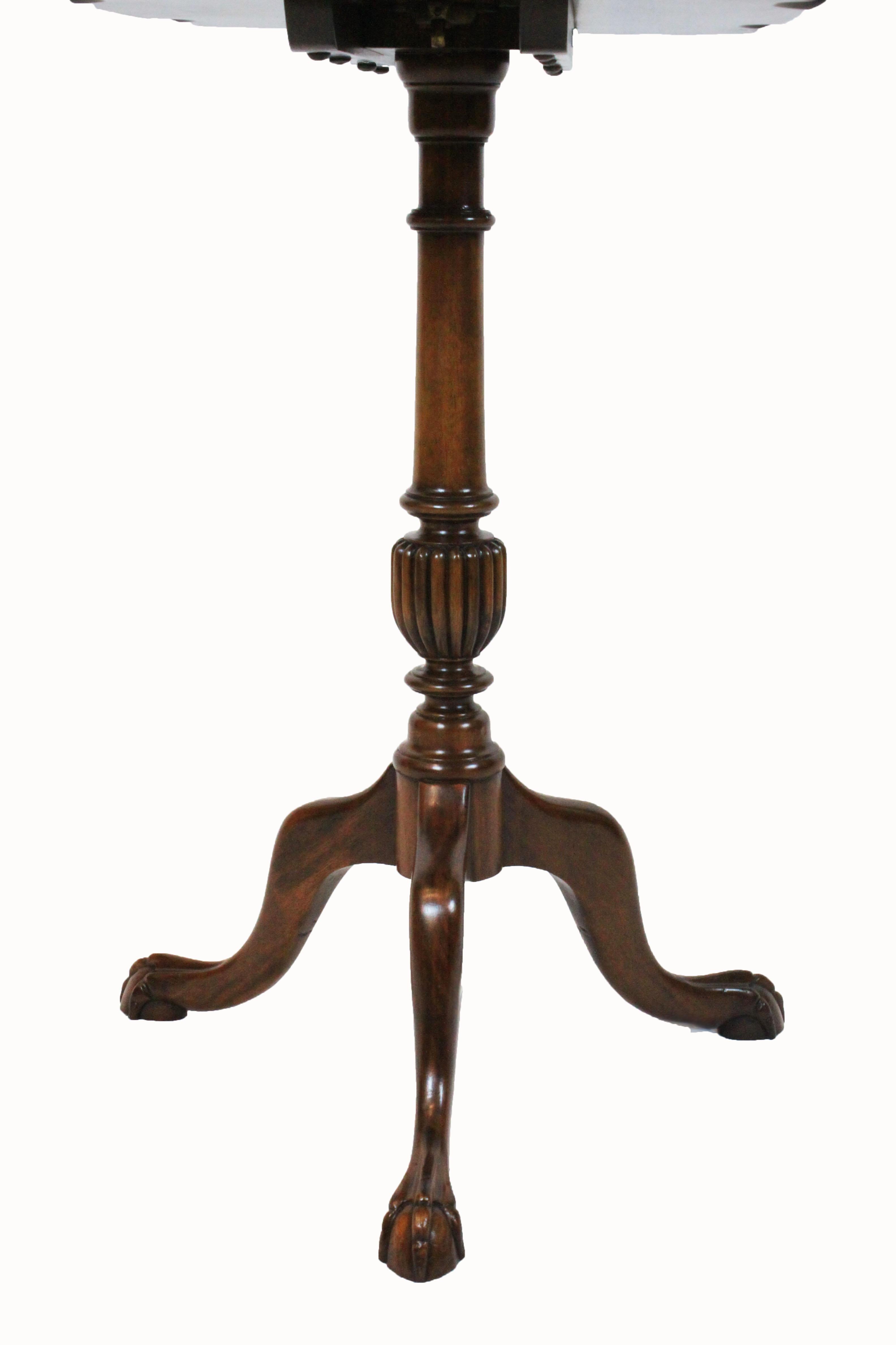 Mahogany Chippendale Style Tilt-top Table with Pie Crust Top