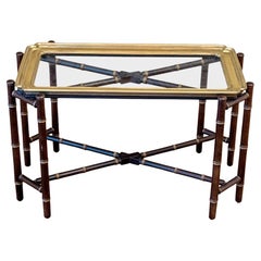 Chippendale Style Tray Top Faux Bamboo Cocktail Table