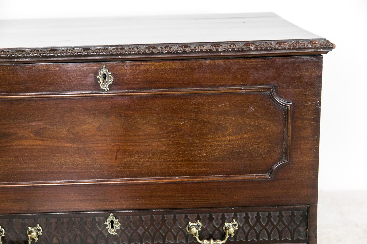 English Chippendale Style Two-Drawer Blanket Chest For Sale