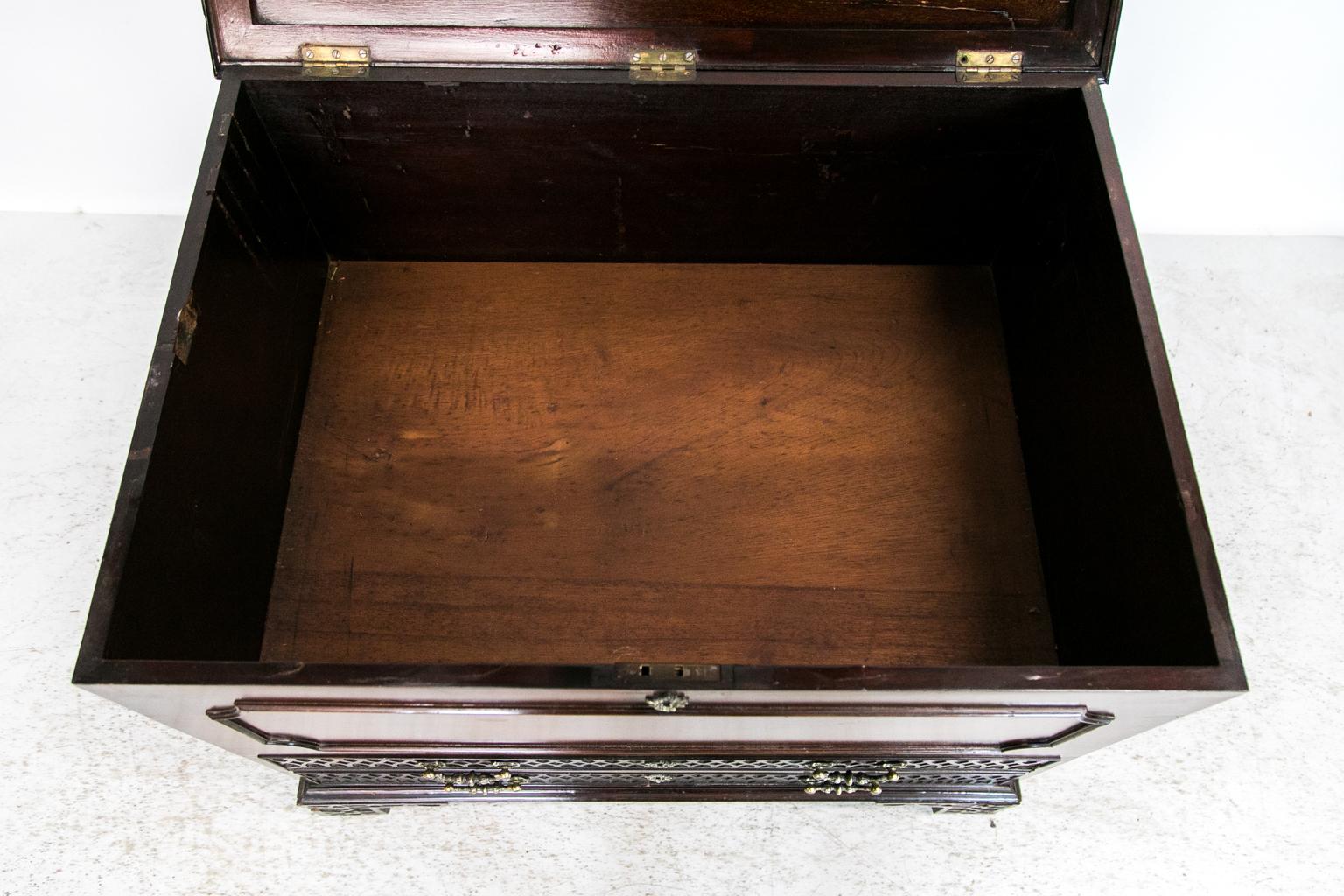 Mid-19th Century Chippendale Style Two-Drawer Blanket Chest For Sale