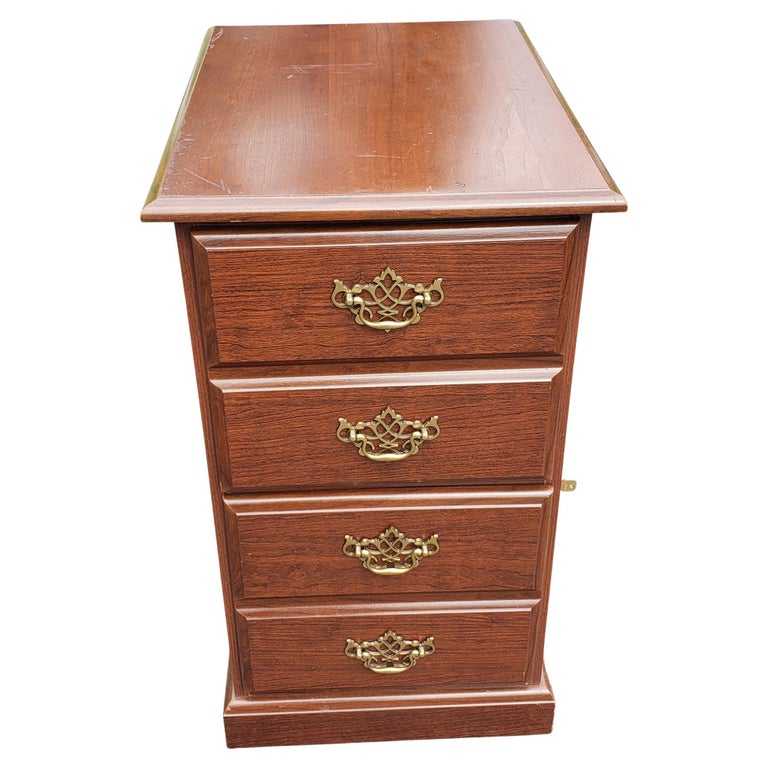American Chippendale Style Two-Drawer Executive Locking Filing Cabinet For Sale