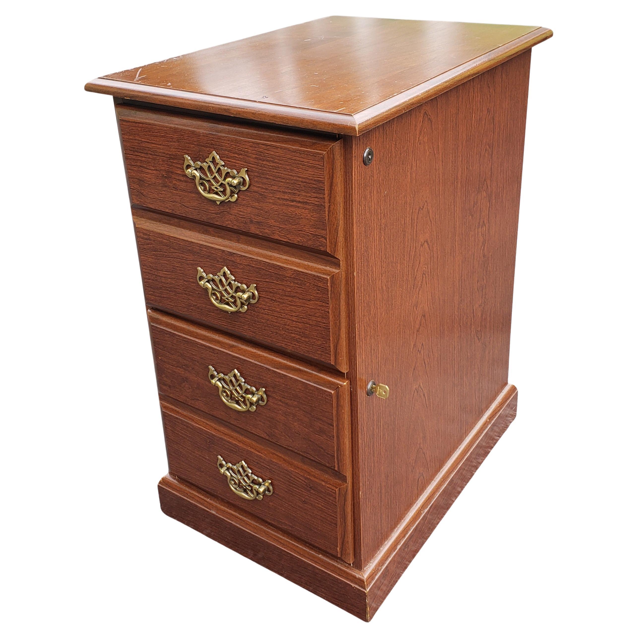 American Chippendale Style Two-Drawer Executive Locking Filing Cabinet