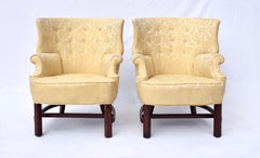 Georgian Style Wingback Chairs, Pair