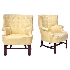 Paire de chaises Wingback de style Chippendale