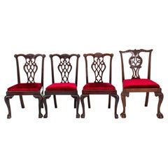Chippendale Style Wooden Side Chairs, 4