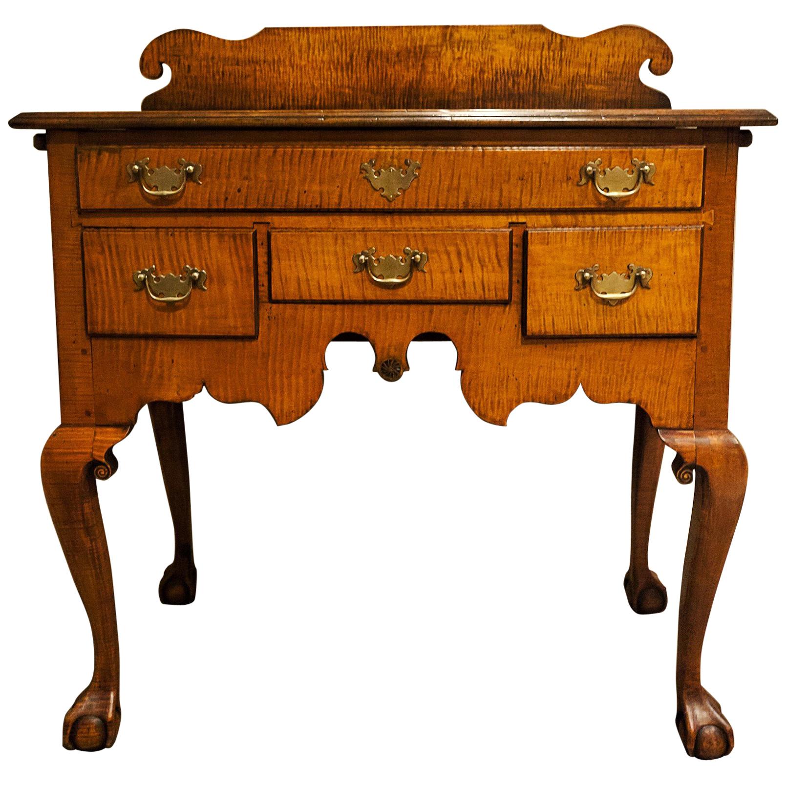 Chippendale Tiger Maple Lowboy/Server, America, circa 1770