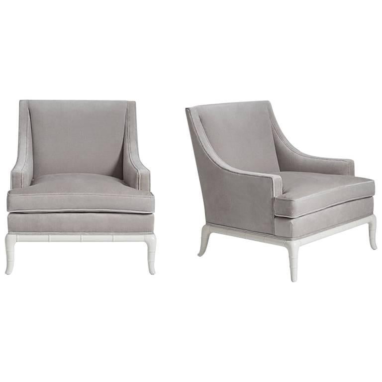 Chippendale Velvet Lounge Chair