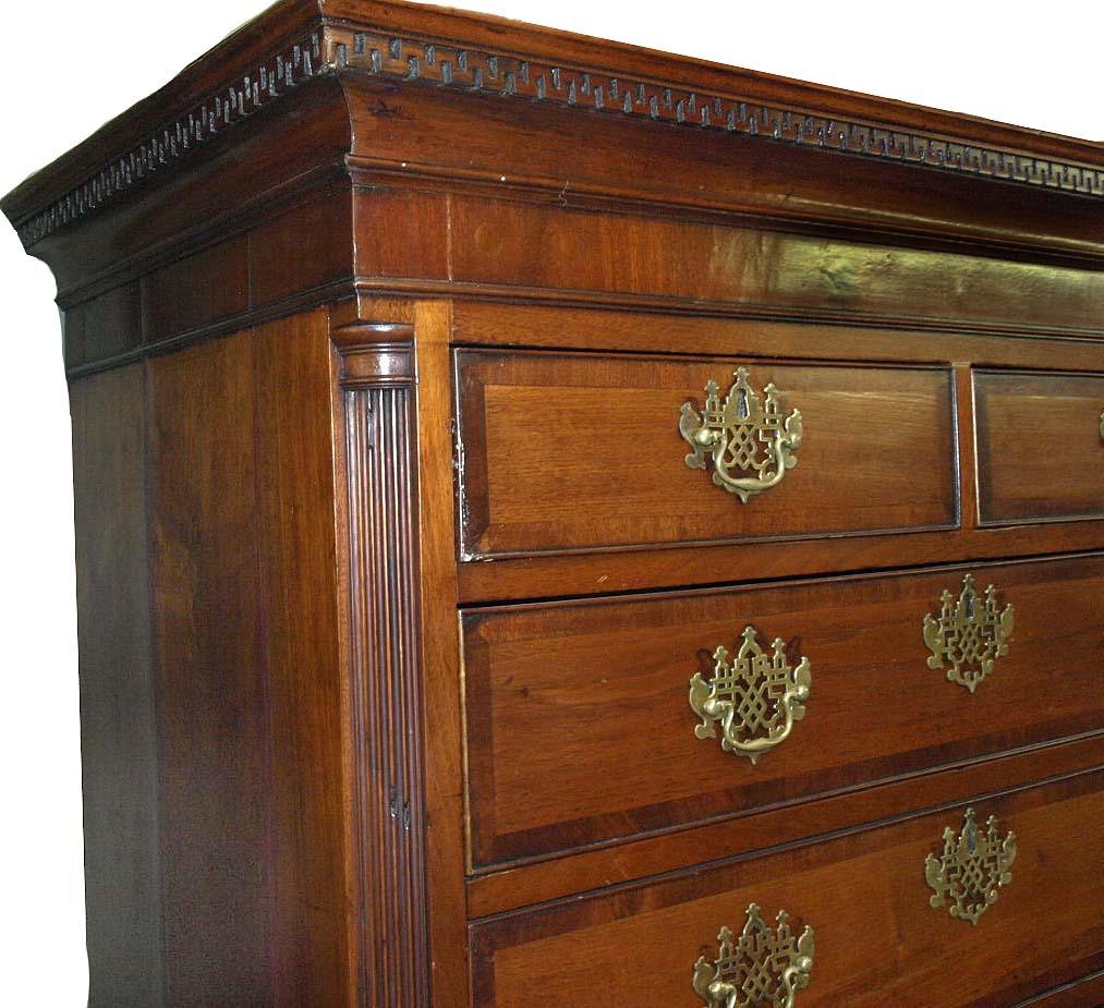 Late 18th Century Chippendale Walnut Chest on Chest For Sale